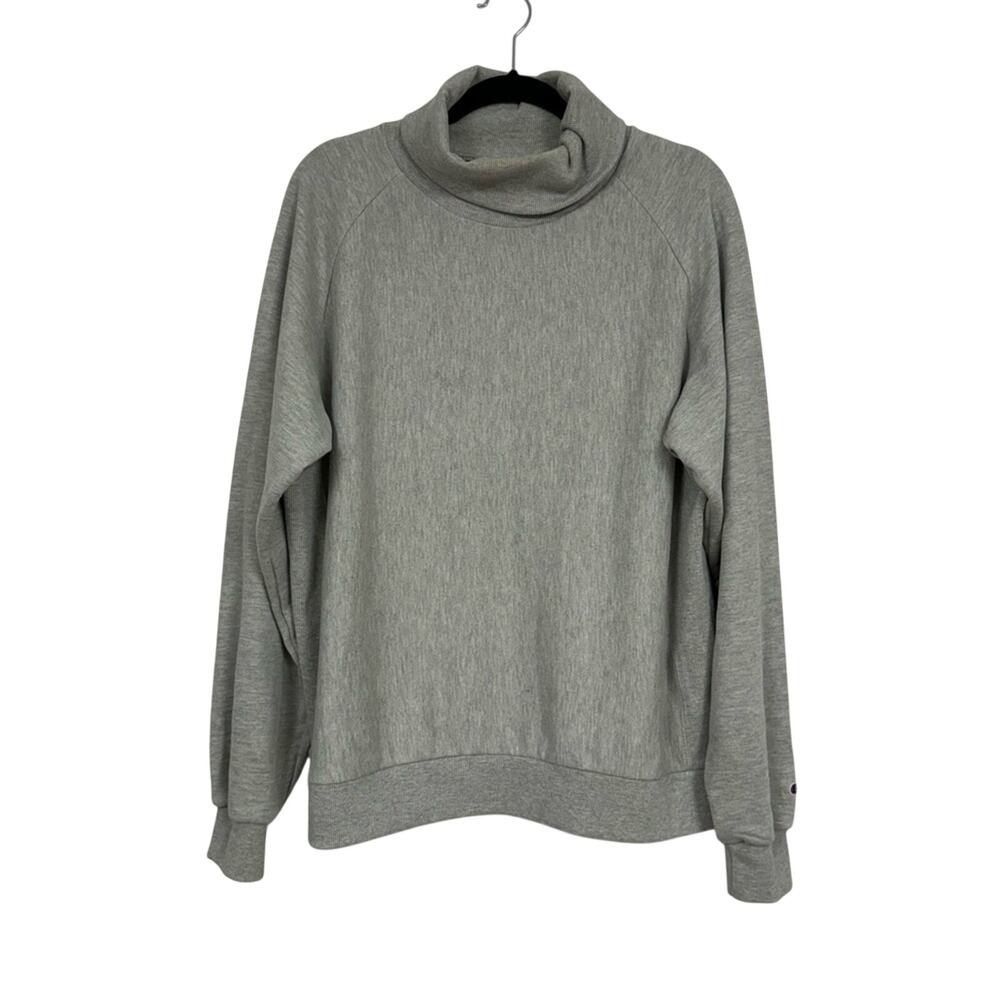 Champion Reverse Weave Grey Turtleneck Sweater Womens 2X Pullover Casual Boxy